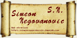 Simeon Negovanović vizit kartica